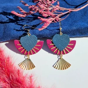 Boucles d'oreilles Crazy Hors en cuir
