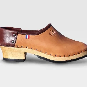 Galoche camel talon marron